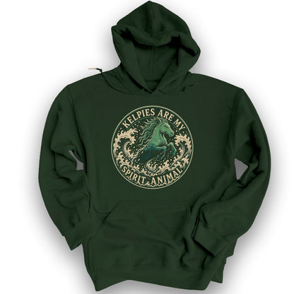 Kelpie Badge Hoodie - Forest Green