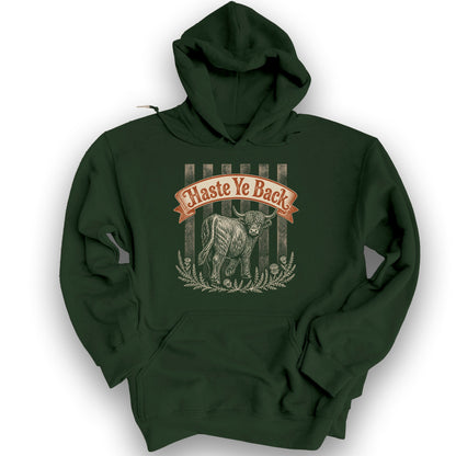 Haste Ye Back Coo Hoodie - Forest Green