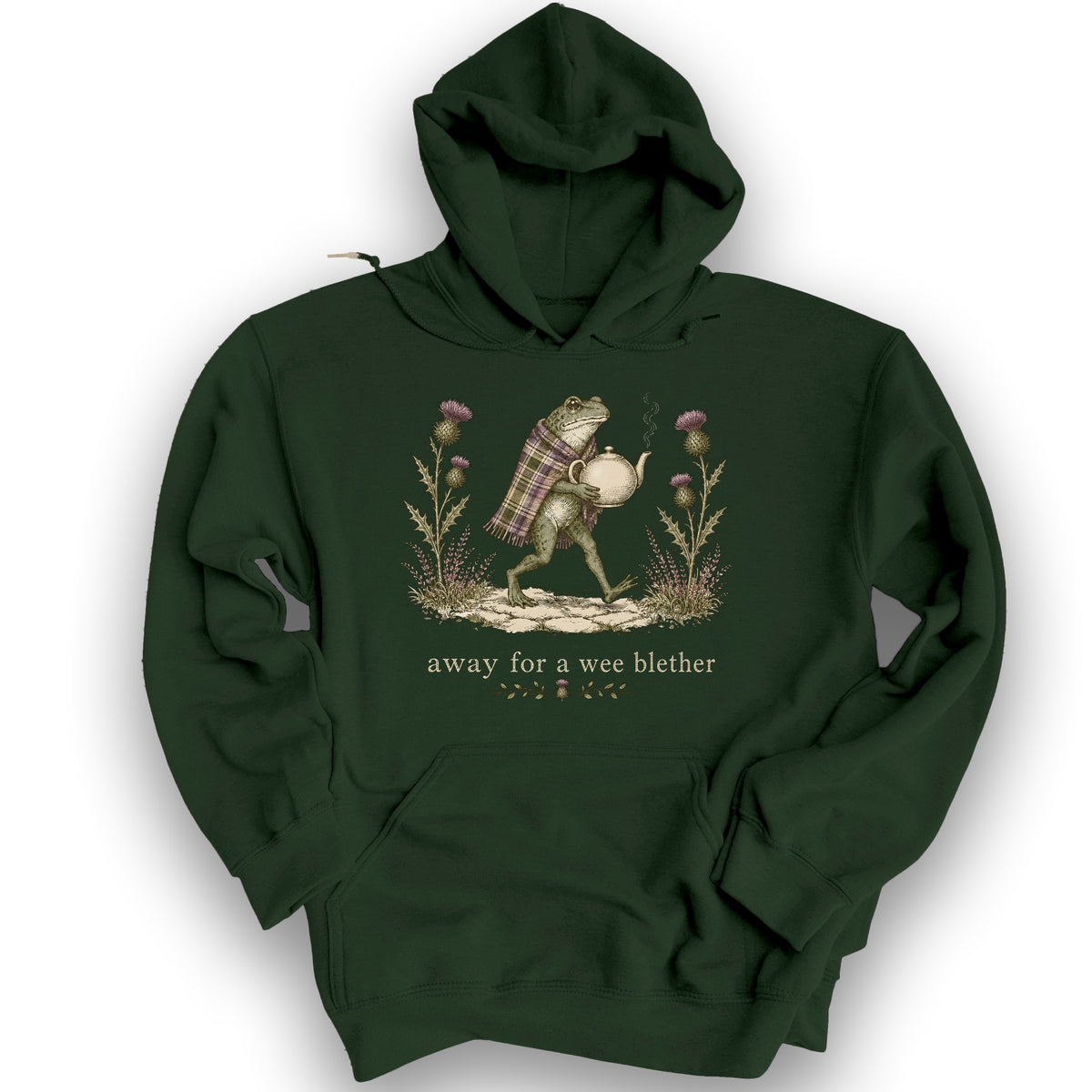 Wee Blether Frog Hoodie - Forest Green