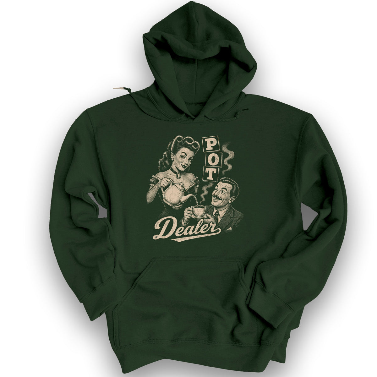 Pot Dealer Tea Hoodie - Forest Green