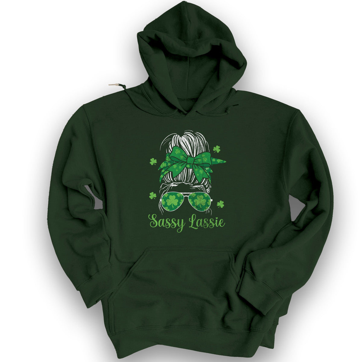 Irish Sassy Lassy Hoodie - Forest Green