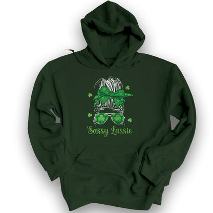 Irish Sassy Lassy Hoodie - Forest Green