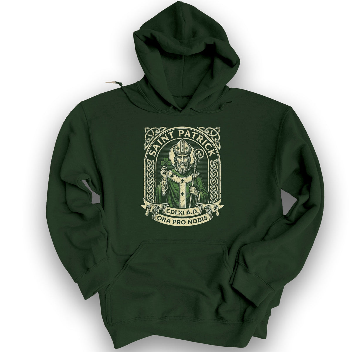 Saint Patrick Ora Pro Nobis Hoodie - Forest Green