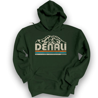 Denali Retro Stripe Hoodie - Forest Green