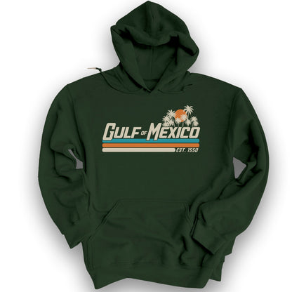Gulf of Mexico Retro Stripe Hoodie - Forest Green