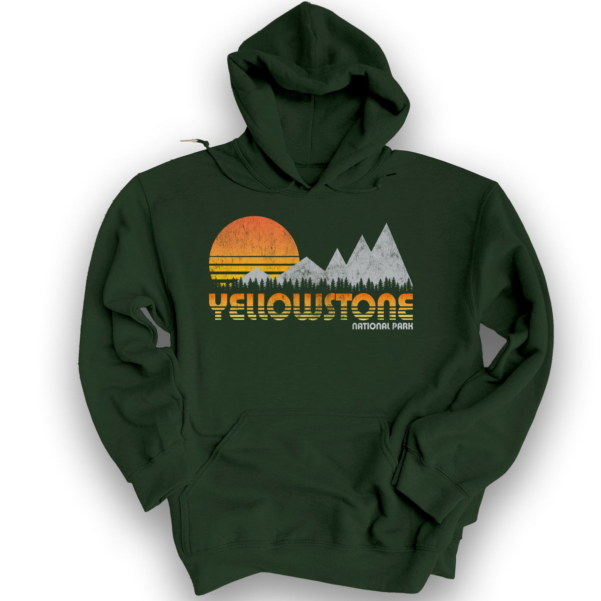 Yellowstone 80's Retro Hoodie - Forest Green