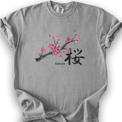 Cherry Blossom Sakura T-Shirt - Granite