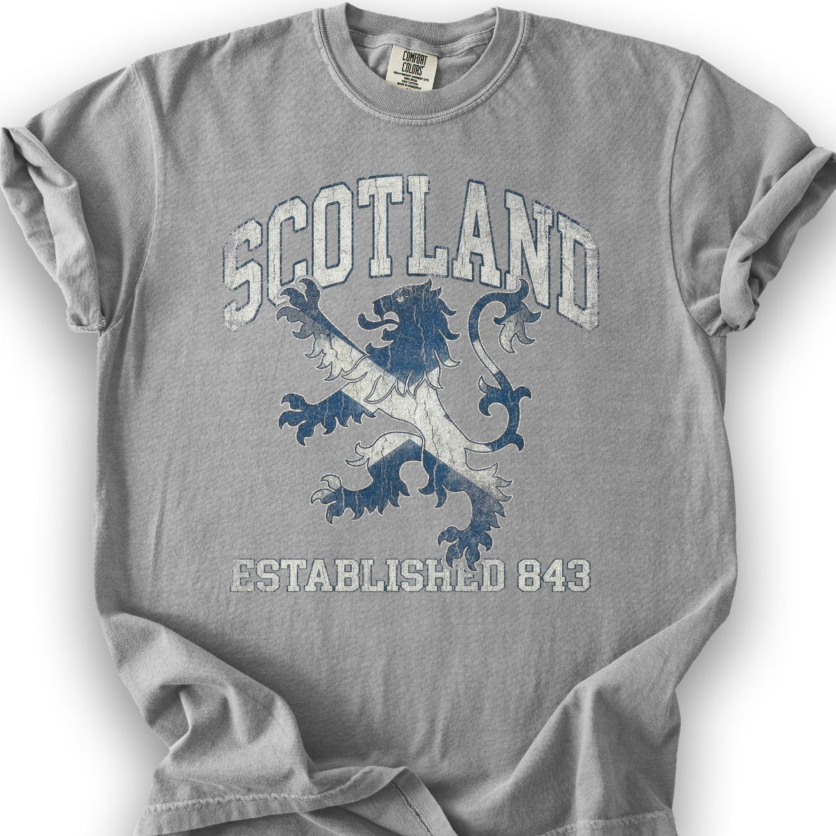 Scotland Saltire Lion T-Shirt - Granite