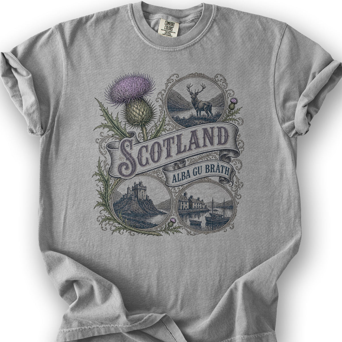 Scotland Vignettes T-Shirt - Granite
