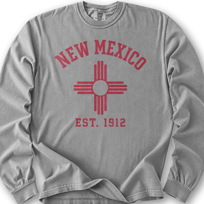 New Mexico Flag Long Sleeve Shirt - Granite