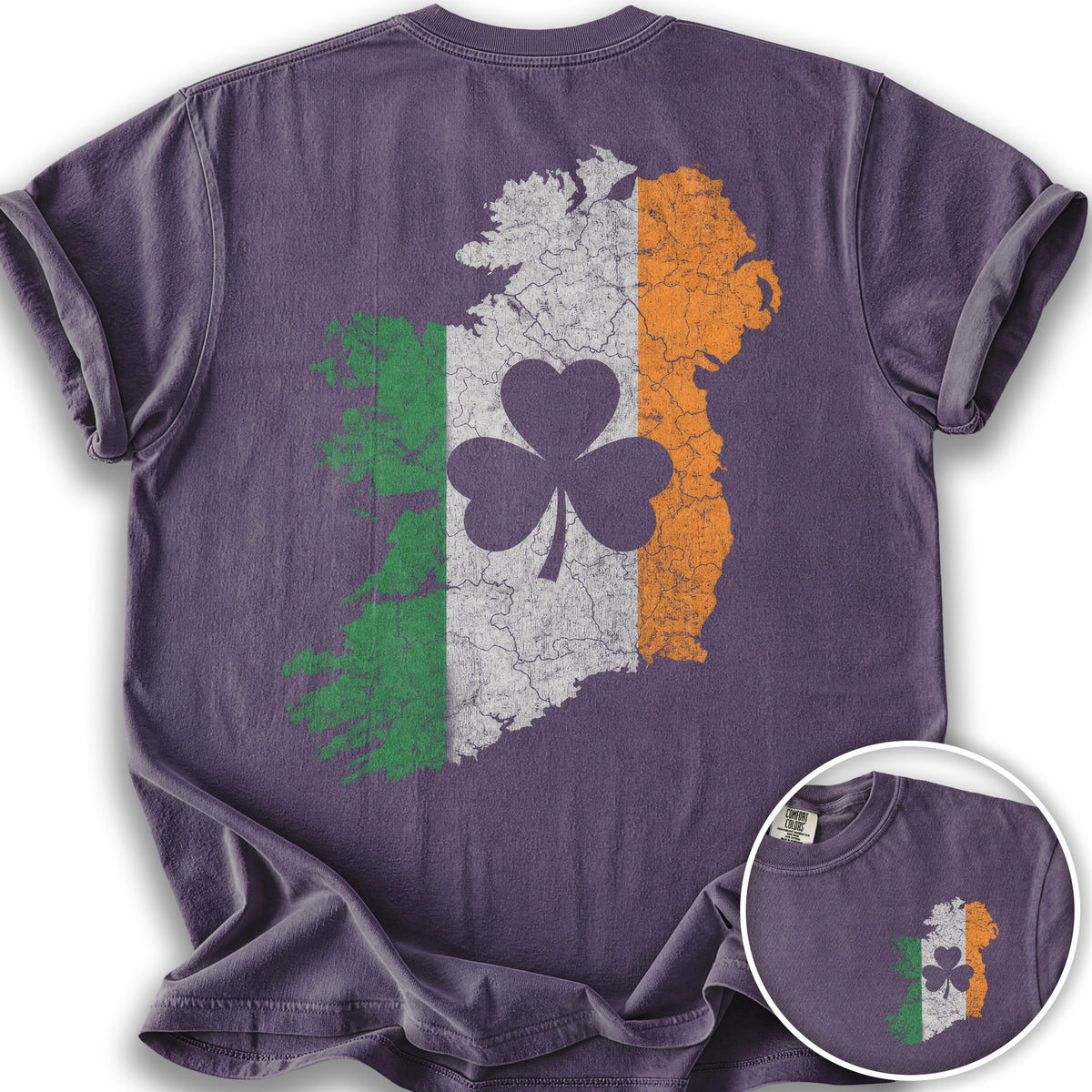 TriColor Ireland Front/Back Print T-Shirt - Grape