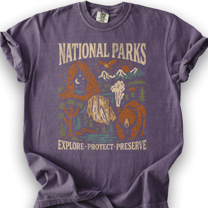 National Parks "Stencil Cut" T-Shirt - Grape