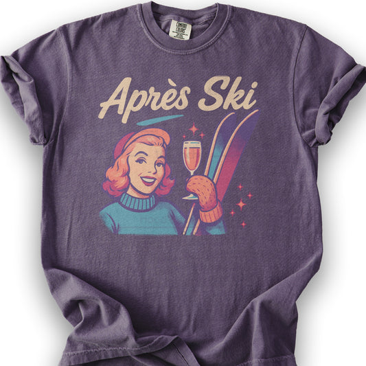 Apres Ski Retro 1950's T-Shirt - Grape