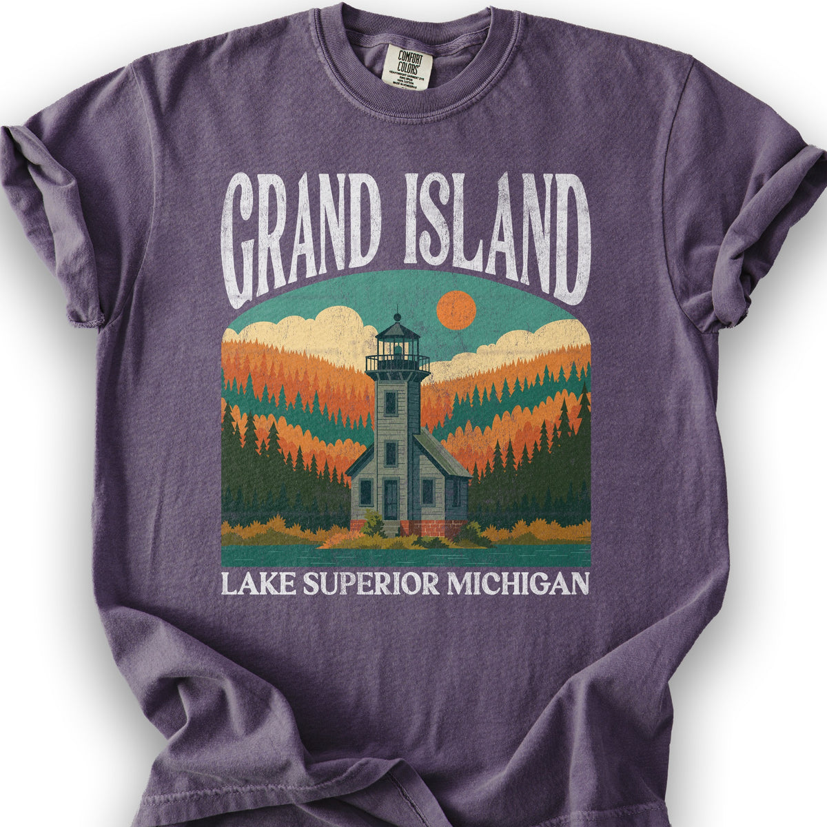 Grand Island Michigan "Big and Bold" T-Shirt - Grape