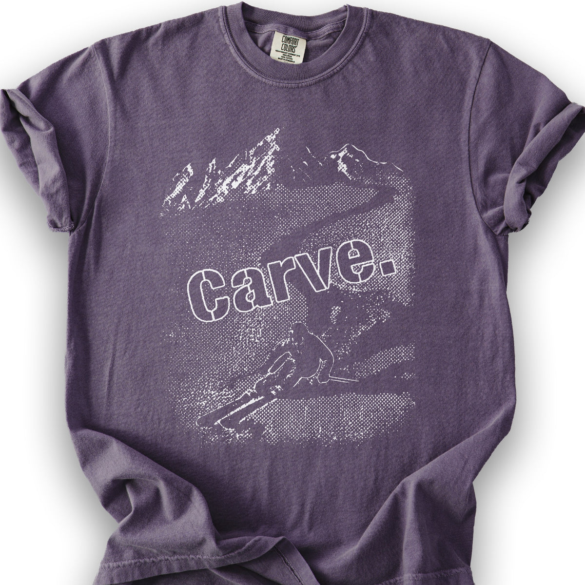 Carve Ski Print T-shirt - Grape