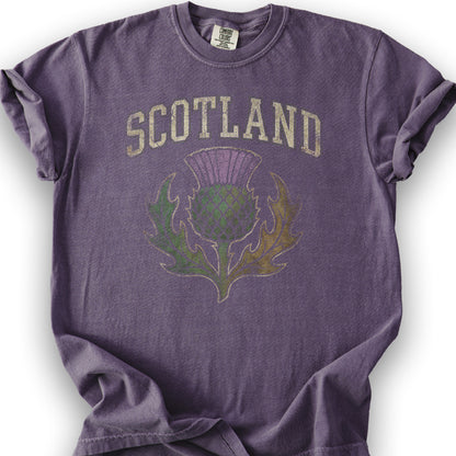 Scotland Distressed Thistle T-Shirt - Grape