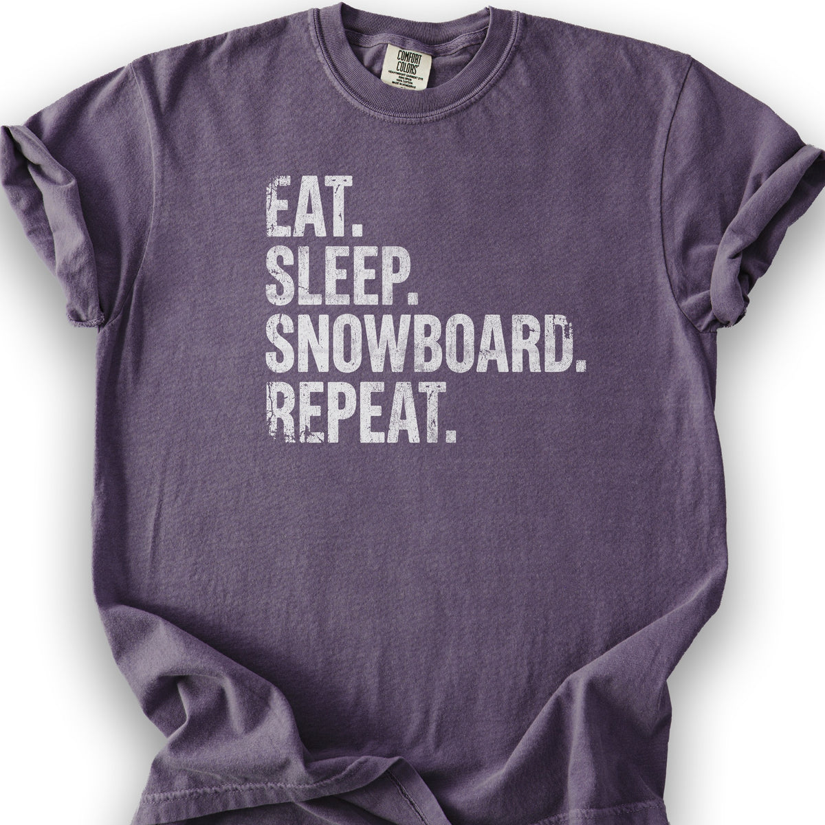 Eat Sleep Snowboard T-shirt - Grape