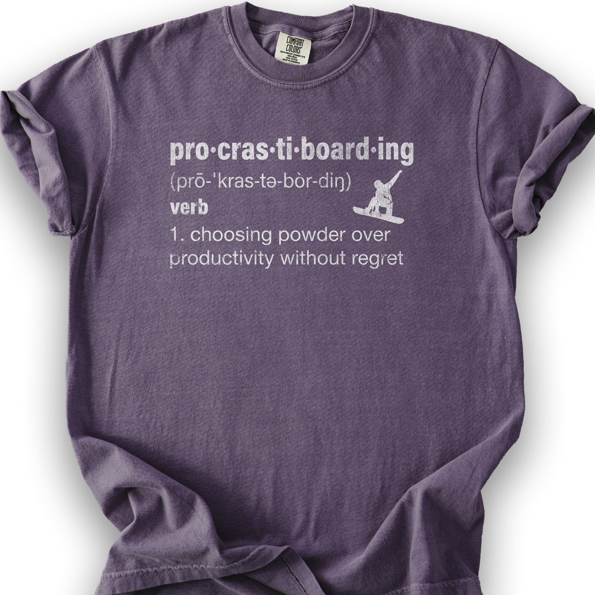 Procrastiboarding Snowboard T-shirt - Grape