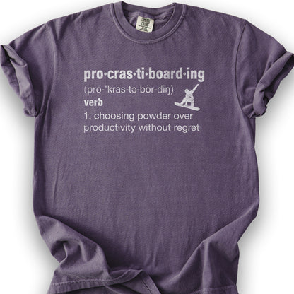 Procrastiboarding Snowboard T-shirt - Grape