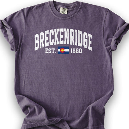 Breckenridge Colorado Varsity T-Shirt - Grape