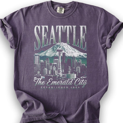 Seattle 90's Halftone T-Shirt - Grape