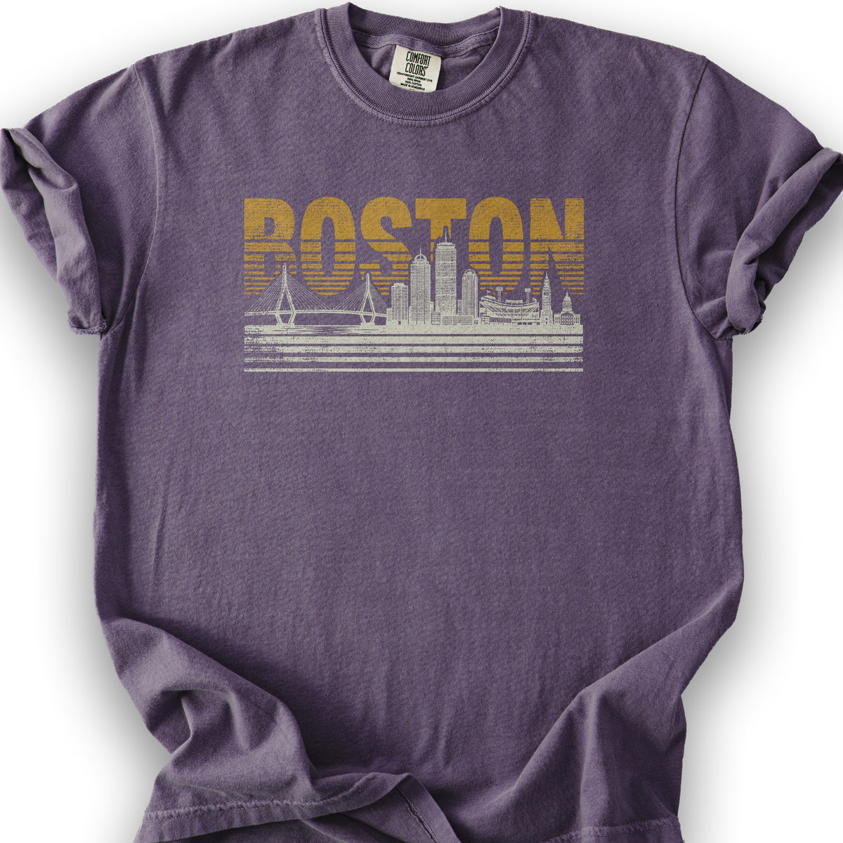 Boston Skyline T-Shirt - Grape