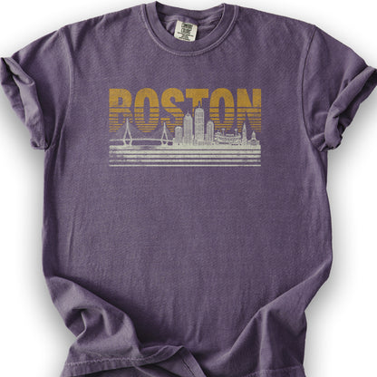 Boston Skyline T-Shirt - Grape