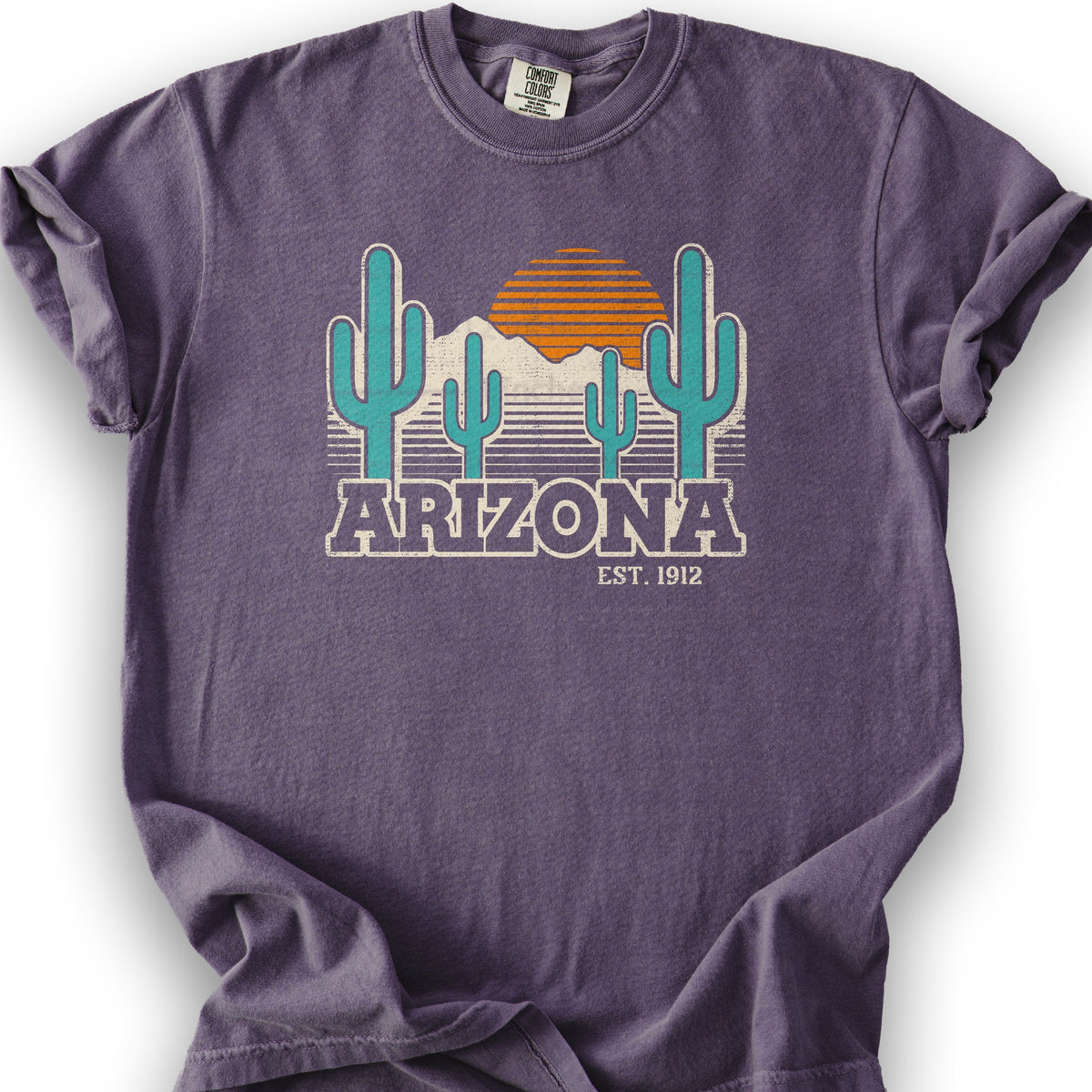 Arizona Retro Cactus T-Shirt - Grape