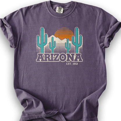 Arizona Retro Cactus T-Shirt - Grape