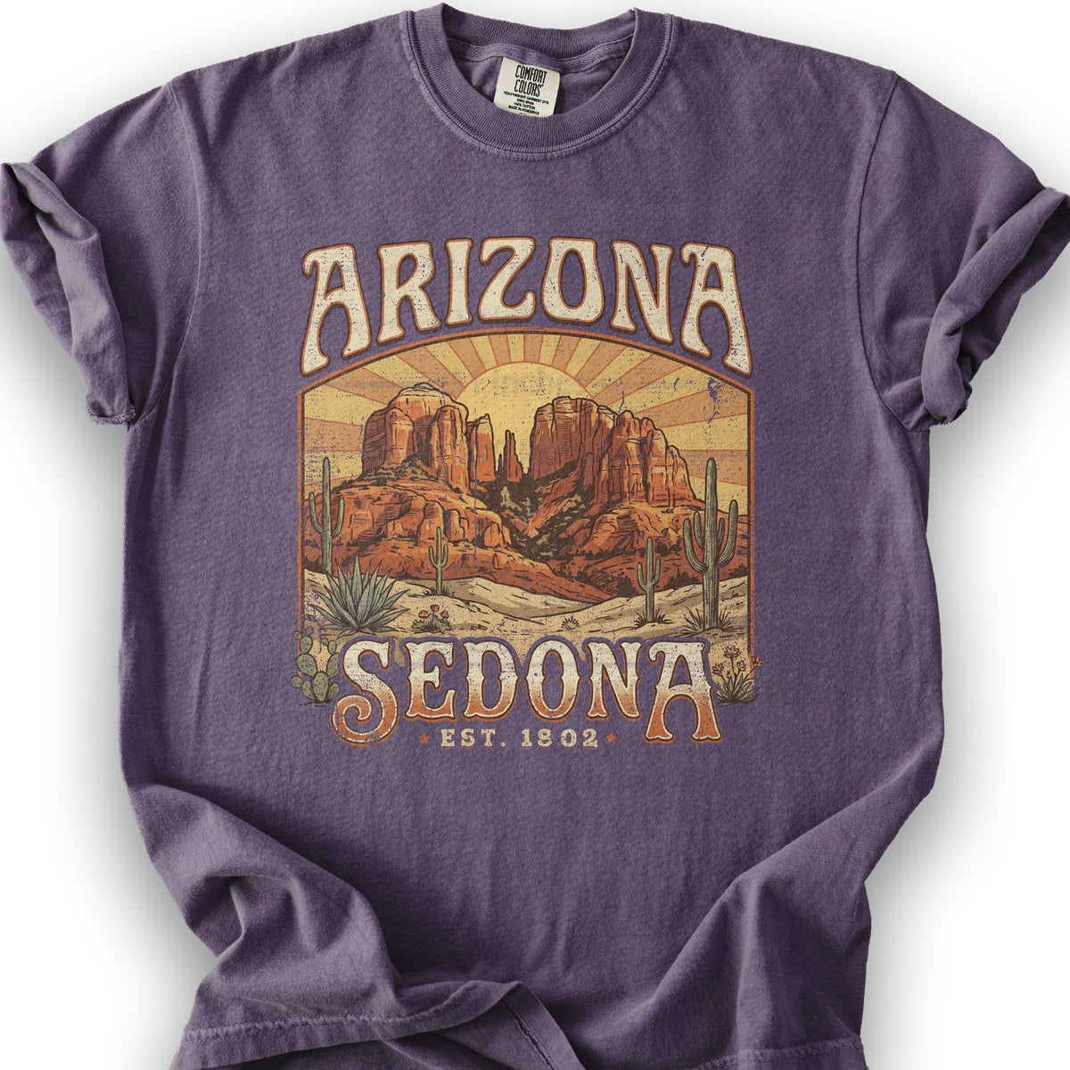 Sedona Arizona Sunset T-Shirt - Grape