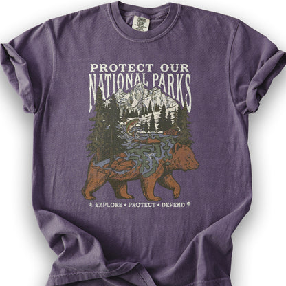 Protect Our Parks Bear T-Shirt - Grape