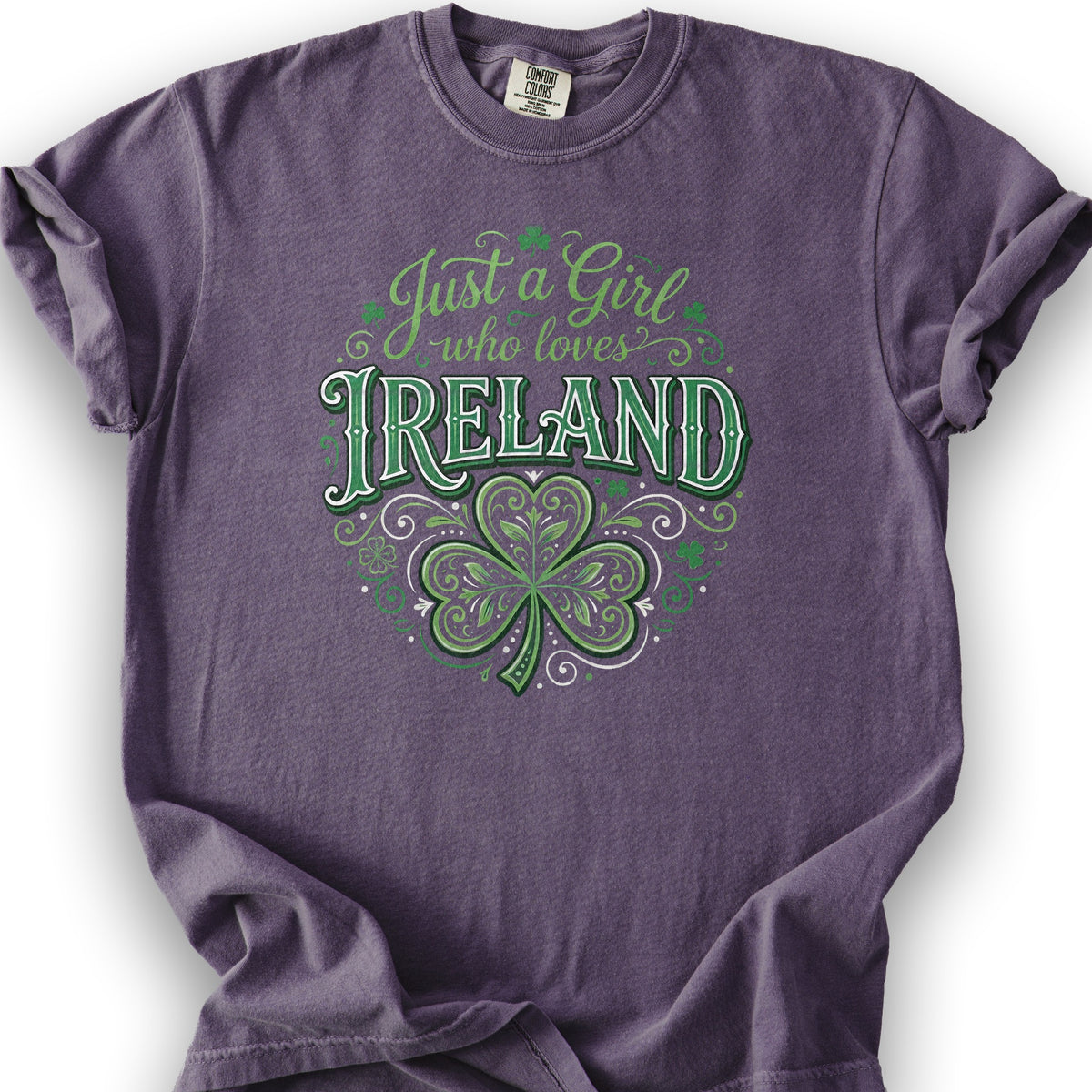 Just A Girl Shamrock T-Shirt - Grape