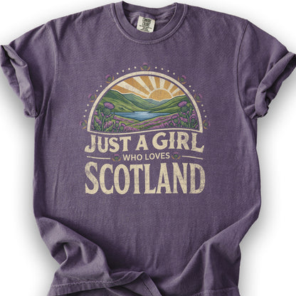Just A Girl Scotland T-Shirt - Grape