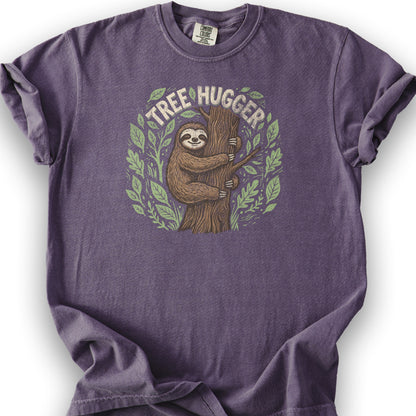 Tree Hugger Sloth T-Shirt - Grape