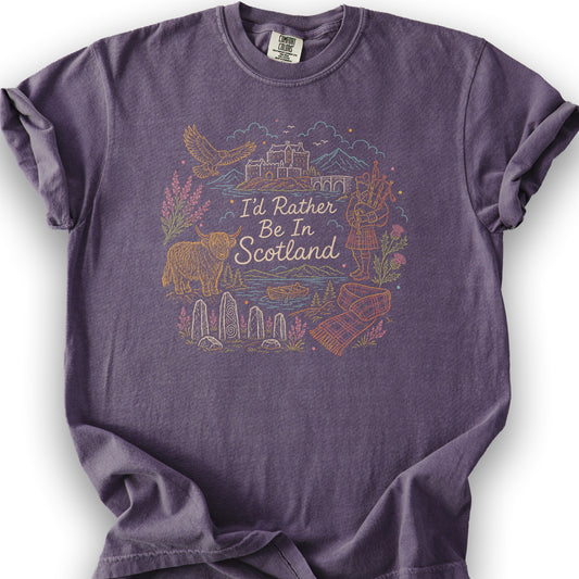 Rather Be In Scotland T-Shirt - Grape