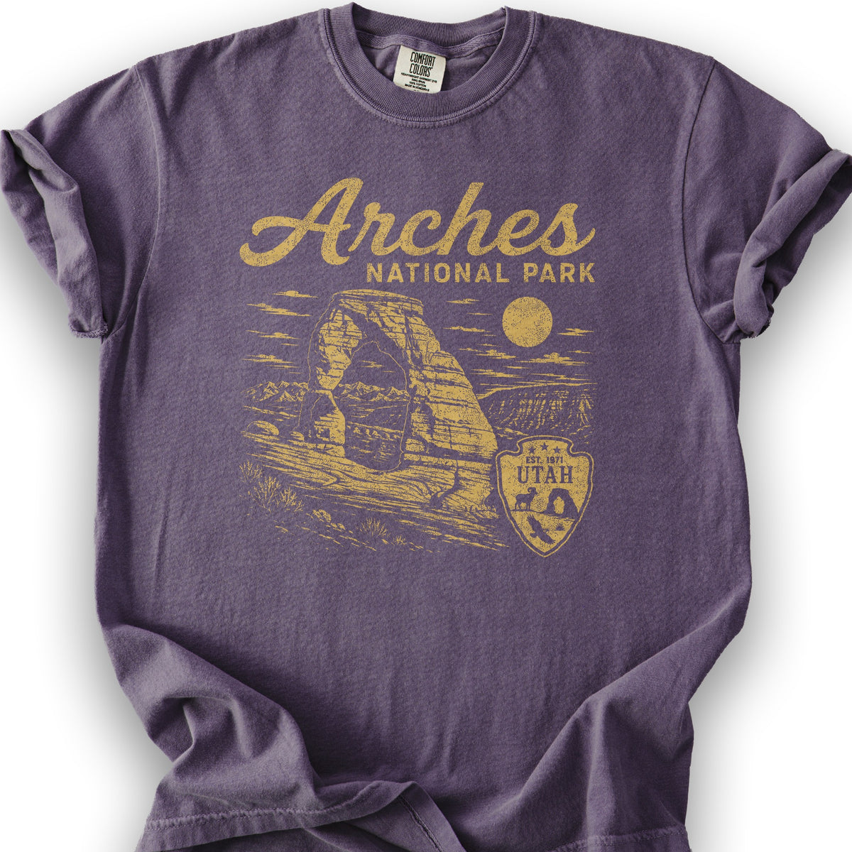 Arches Vintage Sketch T-Shirt - Grape