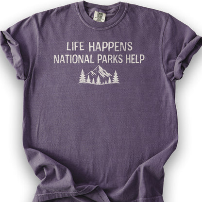 Life Happens Parks Help T-Shirt - Grape