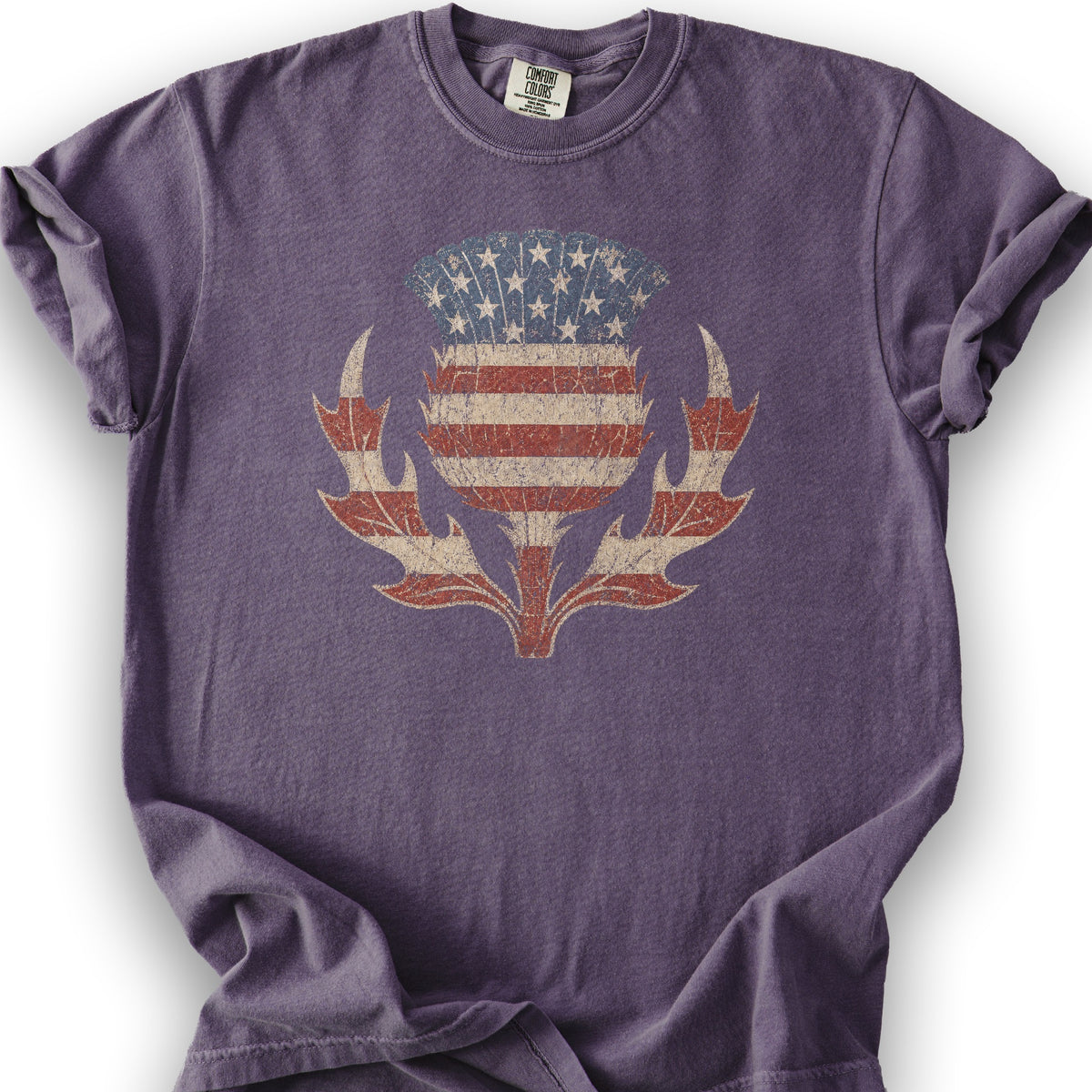 Vintage Flag Thistle T-Shirt - Grape