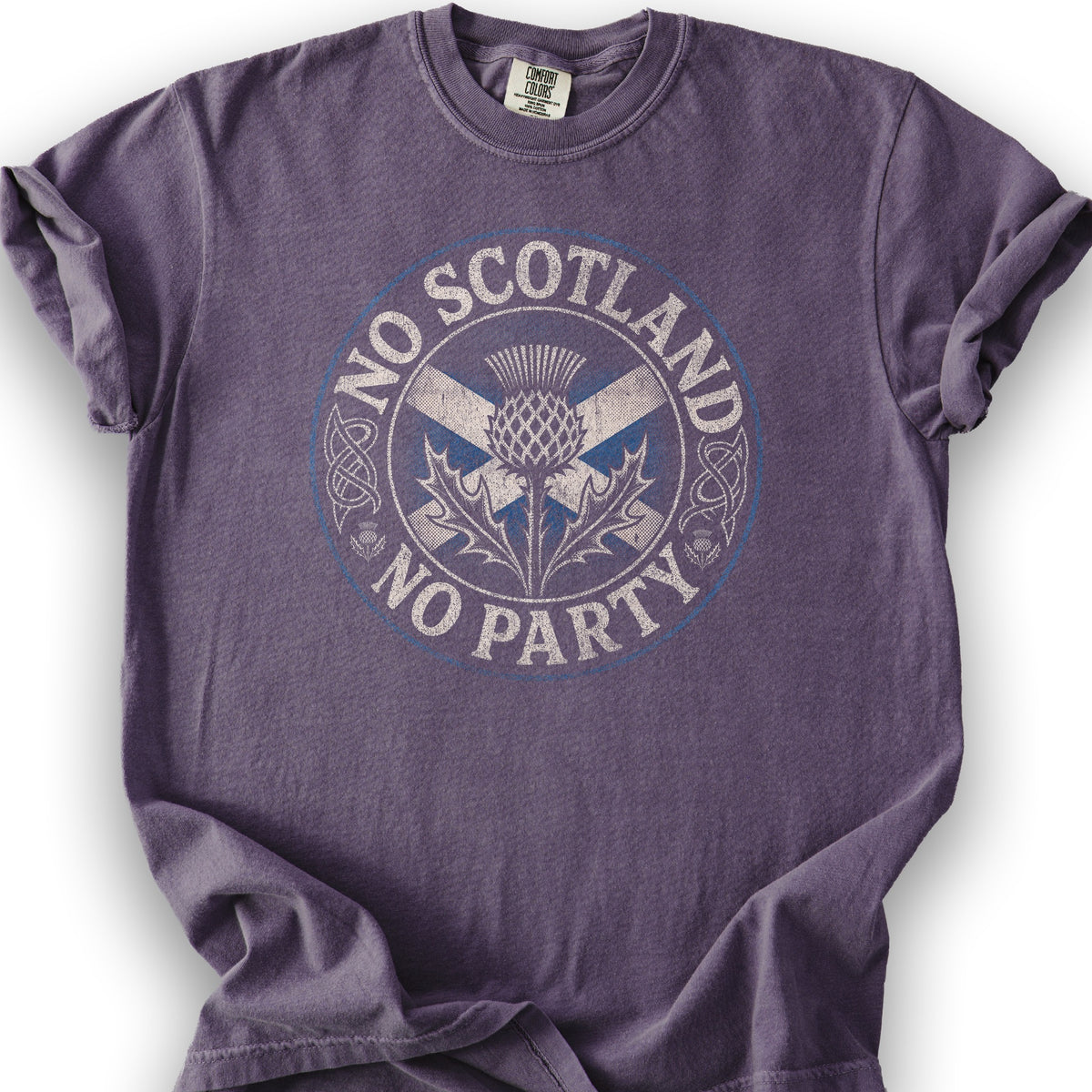 Scotland No Party Badge T-Shirt - Grape