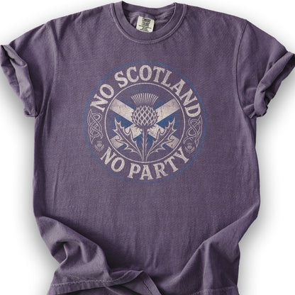 Scotland No Party Badge T-Shirt - Grape