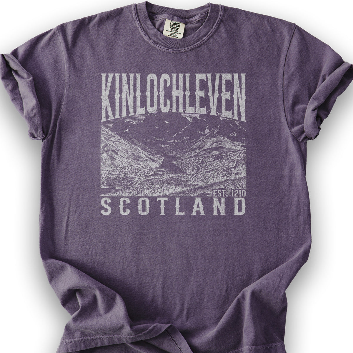 Kinlochleven Scotland Sketch T-Shirt - Grape
