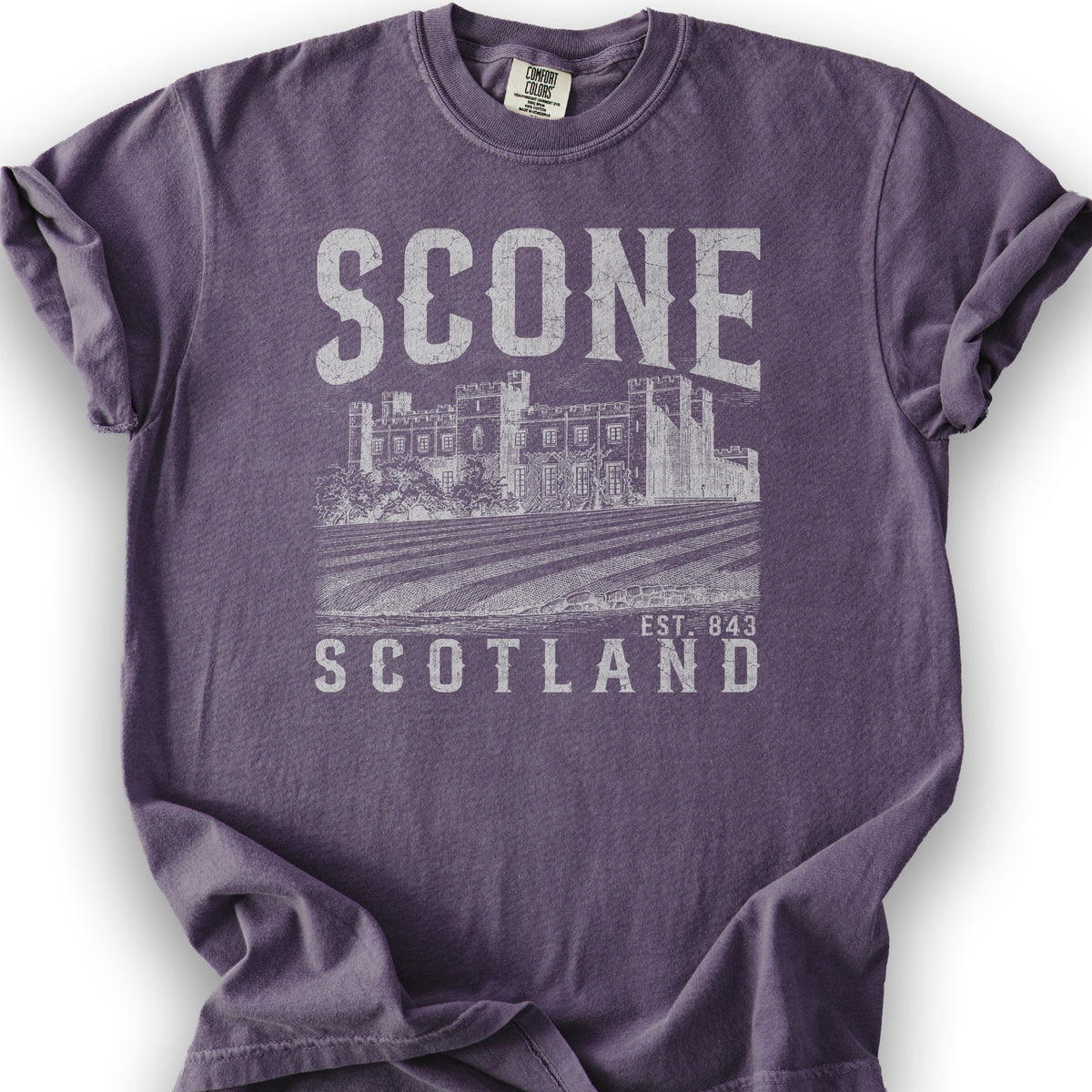Scone Scotland Sketch T-Shirt - Grape