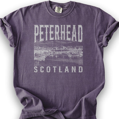 Peterhead Scotland Sketch T-Shirt - Grape