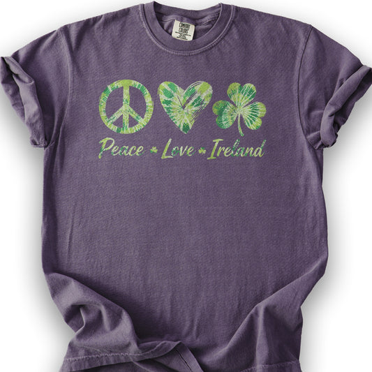 Peace Love Ireland Tie-Dye T-Shirt - Grape