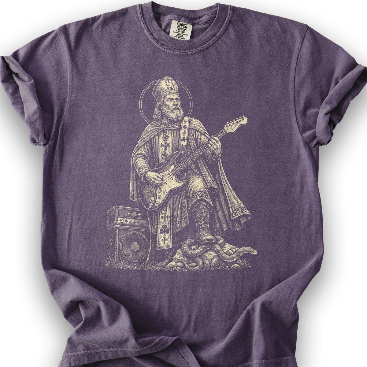 Saint Patrick Guitar T-Shirt - Grape
