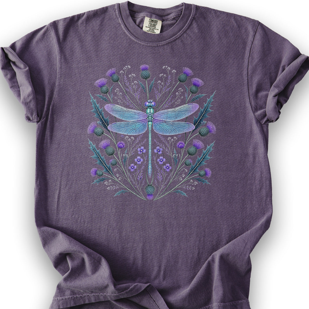 Dragonfly Thistle T-Shirt - Grape