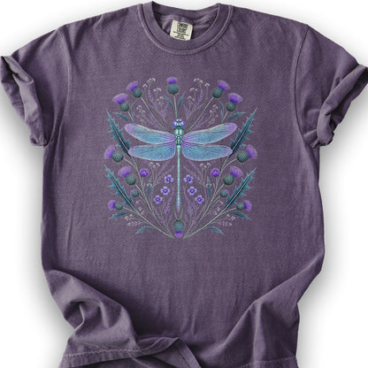 Dragonfly Thistle T-Shirt - Grape