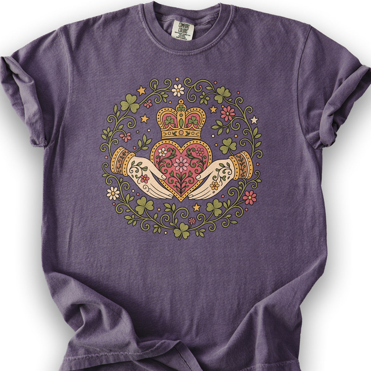 Claddagh Florals T-Shirt - Grape