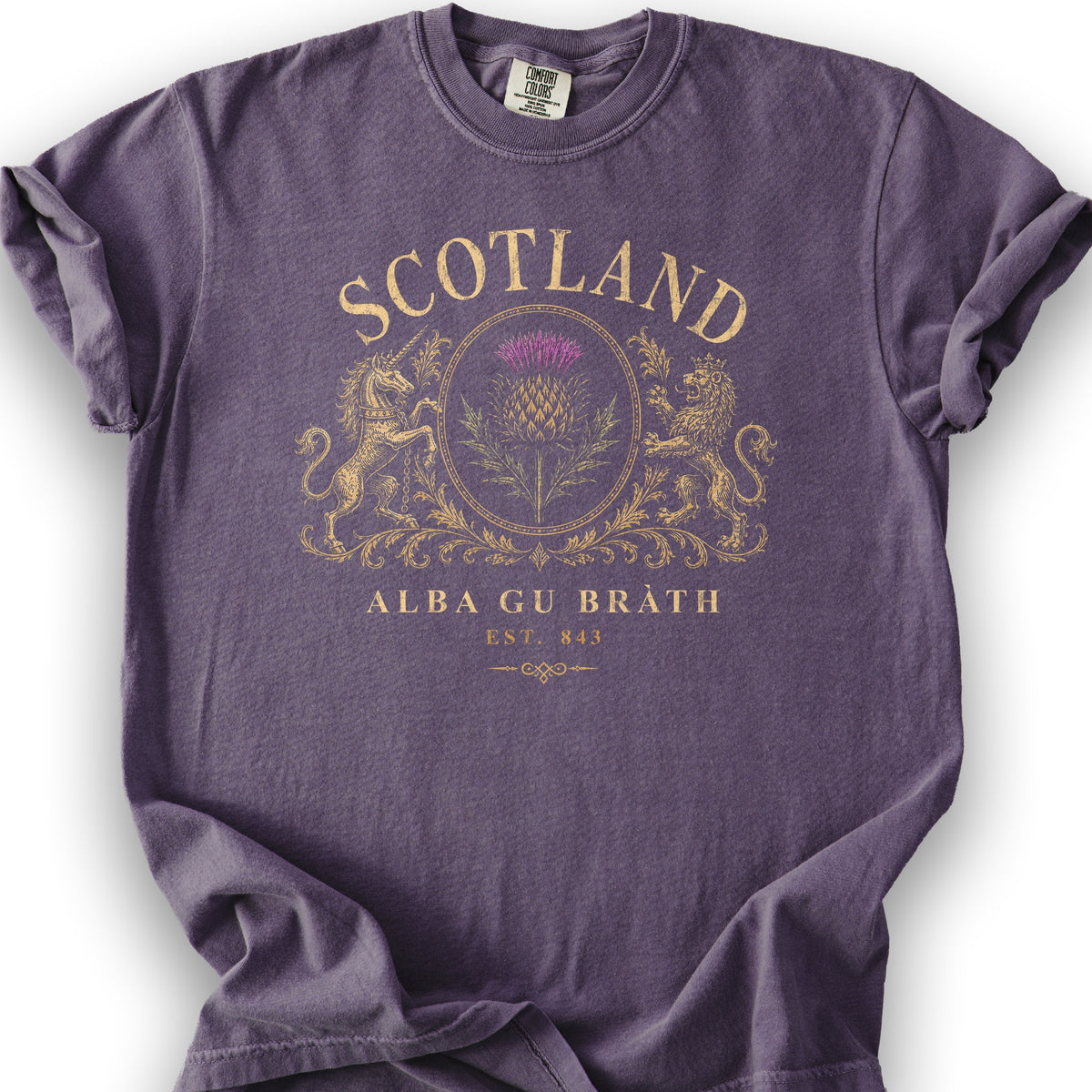 Scotland Heraldry Thistle T-Shirt - Grape