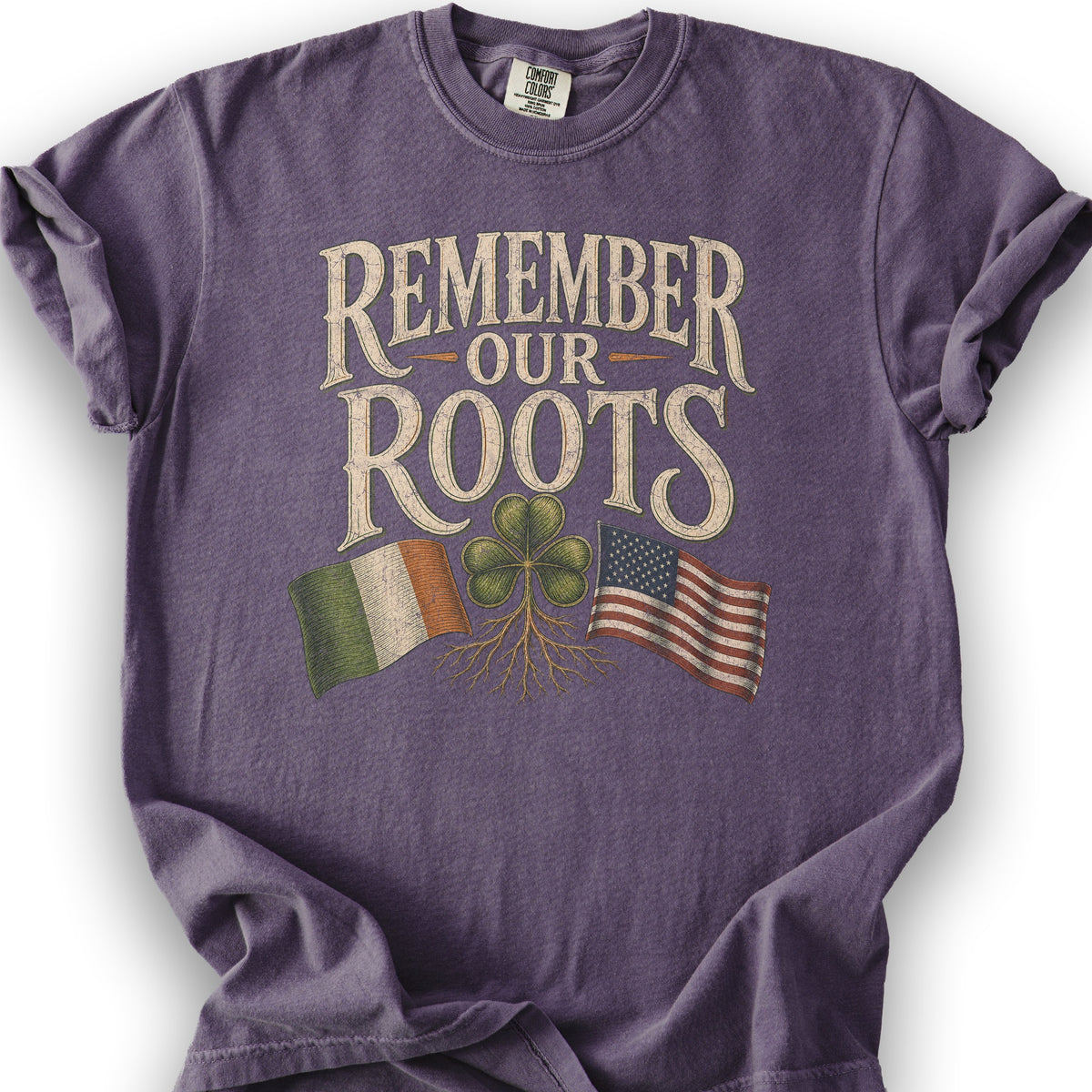 Remember Irish Roots T-Shirt - Grape
